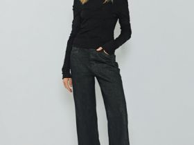 Джемпер с эффектом жатости, Черный