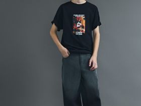 Широкие джинсы с градиентом для мальчиков, Серый