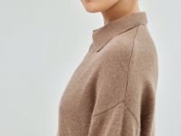 Джемпер поло из пряжи с ангорской шерстью, Коричневый