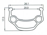 Обод Author Neon Pro 26" (ниппель (спорт) 32 стенка двойная, одинарный пистон 26" (559) для дисковых тормозов)
