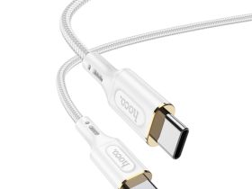 Кабель Hoco X95 Goldentop (Type-C) на (Type-C) 3A/60W 100см тканевая оплетка (белый)