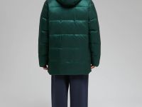 Пуховое полупальто с воротником-стойкой