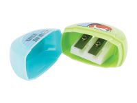 Точилка пластиковая MESHU "Best friend", 2 отверстия, ассорти