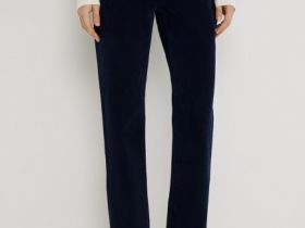 Джинсы с велюром, Синий