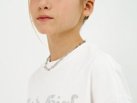 Футболка с аппликацией со стразами для девочек, Белый