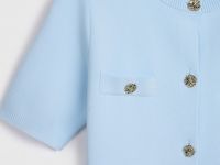 Кардиган с коротким рукавом, Голубой