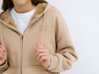 Толстовка на молнии для девочек, Бежевый