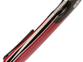 Складной нож Maxace Goliath Red, сталь Bohler K110, рукоять G10 красный/темный больстер