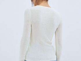 Вязаный джемпер с шерстью, Бежевый