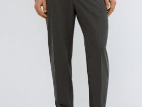 Прямые брюки с эластичным поясом, Серый