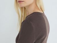 Лонгслив с эффектом стирки, Коричневый