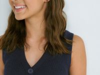 Вязаный жилет для девочек, Синий