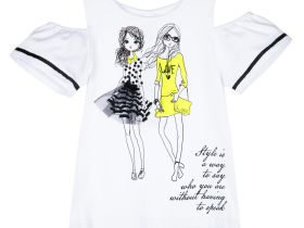 Фуфайка трикотажная для девочек (футболка)