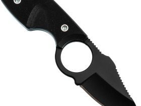 Шейный нож Kizlyar Supreme Amigo X, сталь D2, рукоять G10, черный