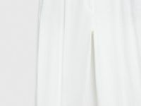 Зауженные брюки с поясом, Белый