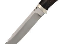 Шкуросъёмный нож Финка, сталь N690, рукоять карельская береза