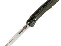 Складной нож Obertech ns-01 Drop point satin, сталь VG-10, рукоять G10, олива