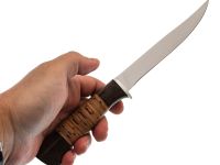 Нож Пескарь, сталь 65х13, рукоять береста/венге