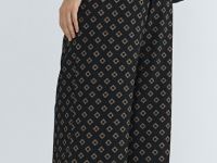 Прямые брюки с принтом, Черный