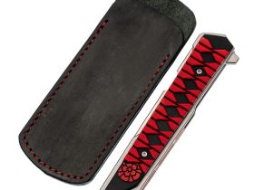 Нож Mr.Blade Hokku D2 SW G10 black red складной с чехлом