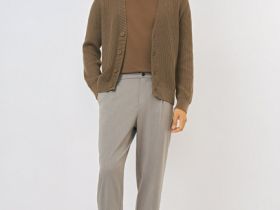 Кардиган с эффектом стирки, Желтый