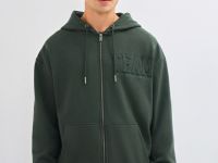 Толстовка на молнии с аппликацией, Зеленый