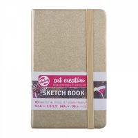Блокнот для зарисовок Art Creation 9х14 см 80 л 140 г, твердая обложка, белое золото (цвет металлик)