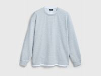 Свитшот с имитацией футболки, Серый