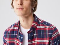 Мужская рубашка Lacoste Slim Fit Oxford в клетку