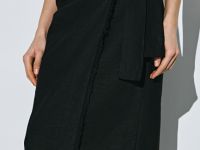 Миди-юбка на запах, Черный