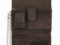 Бумажник байкера ZIPPO, цвет "мокко", натуральная кожа, 17x3,5x11 см