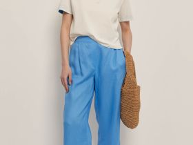 Брюки прямого кроя с добавлением льна