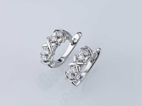 Серьги из белого золота с бриллиантами э4701сг04201504