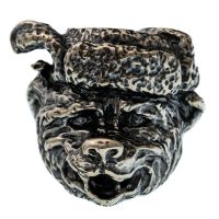 Бусина для темляка Медведь в ушанке, мельхиор