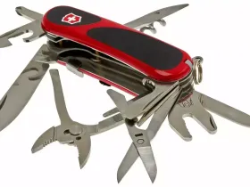 Нож перочинный Victorinox EvoGrip S557, сталь X50CrMoV15, рукоять термопластик GRN, красно-чёрный