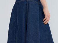 Джинсовая юбка миди, Синий