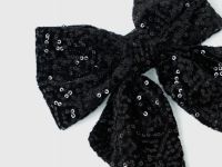 Заколка для волос с бантом и пайетками для девочек, Черный