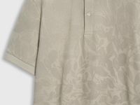 Поло с растительным принтом, Бежевый