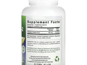 Best Naturals, Витамин B2 (рибофлавин), 400 мг, 120 вегетарианских капсул
