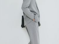 Прямые брюки из трикотажа, Серый