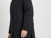 Пуховое пальто с воротником-стойкой