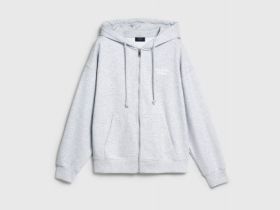 Толстовка на молнии с вышивкой, Серый