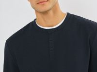 Лонгслив с воротником хенли, Синий