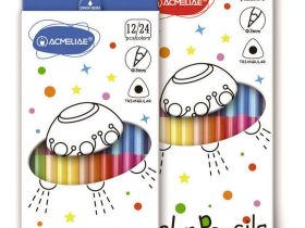 Набор карандашей цветных двусторонних трехгранных Acmeliae 12 шт/24 цв, в картонном футляре