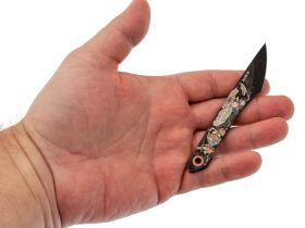 Скелетный нож N.C.Custom Киридаши Koi Остров сокровищ, сталь AUS-8 с покрытием