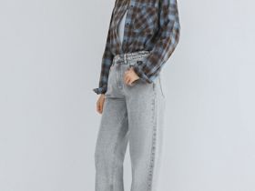 Рубашка в клетку из хлопка, Коричневый