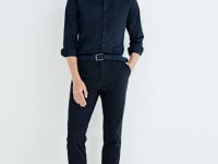 Базовые брюки Chino из твила, Синий