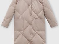 Стеганое пуховое пальто с капюшоном