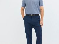 Поло из шелковистого пике, Синий