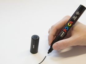 Маркер UNI "POSCA" PC-5M, 1,8-2,5 мм, наконечник пулевидный, цвет зеленый металлик